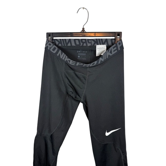 NIKE Pro Men's Dri-FIT 3/4-Length Fitness Tightss, Gray and Black, Size Medium - Picture 7 of 15